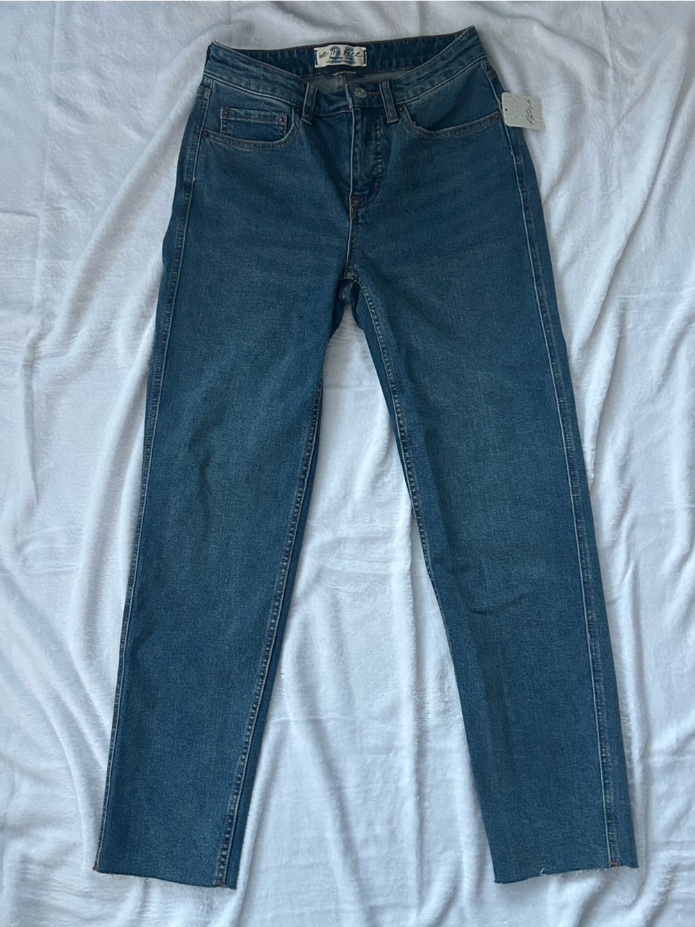 Free People Jeans Size 25 NWT CRVY High Rise Vintage Straight Dark Indigo